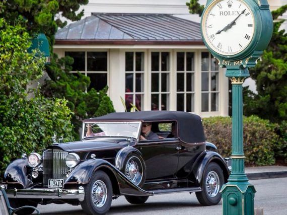 SIR JACKIE STEWART AND TOM KRISTENSEN GUEST SPEAKER DURING  THE ROLEX MONTEREY MOTORSPORTS REUNION